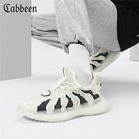 卡宾（CABBEEN）男鞋反光飞织鞋运动休闲鞋透气夏季潮鞋个性百搭2023 白色 皮鞋码38