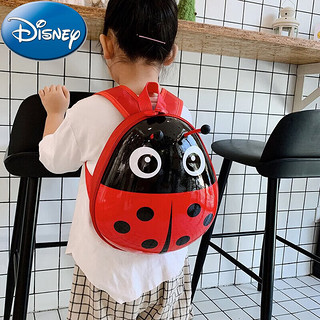 迪士尼（Disney）儿童双肩包3岁男孩女童卡通动物昆虫七星瓢虫包包幼儿园可爱书包 玫红色