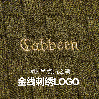 Cabbeen 卡宾 男装 个性肌理毛衣宽松针织衫休闲线衫舒适保暖H 墨绿色98 46/165/S