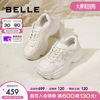 百丽星星老爹鞋女厚底增高运动鞋Z9W1DCM3 米色 34