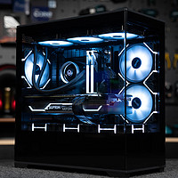 半岛铁盒（PADO）毕方360 黑色海景房 M-ATX 台式机电脑主机箱（无A柱/双面钢化玻璃/9个风扇位）