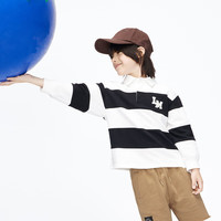 little MO&Co.little moco童装装男女童polo领条纹长袖卫衣KBC3SWS023 本白色 150/68