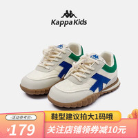 Kappa 卡帕 Kids背靠背卡帕儿童男女童潮流百搭休闲透气运动鞋拍大一码 006绿/兰|皮|拍大一码 38码