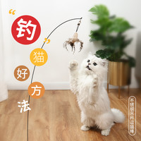 泰格宠物 逗猫棒耐咬带铃铛羽毛自嗨宠物猫咪玩具钢丝超长杆喵咪用品成幼猫