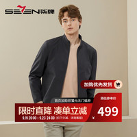 柒牌立领夹克男休闲爸爸装茄克外套125JK70190 黑色 L