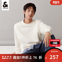 杰克·琼斯(JACK&JONES)秋季男装潮流宽松加绒字母刺绣植绒上衣运动卫衣长袖打底男士 米白色-A07 170/92A/S