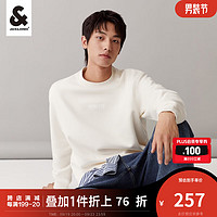 杰克·琼斯（JACK&JONES）秋季男装潮流宽松加绒字母刺绣植绒上衣运动卫衣长袖打底男士 米白色-A07 170/92A/S