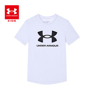 安德玛（UNDERARMOUR）童装夏季儿童运动T恤透气舒适男女童运动上衣 暗红 140cm