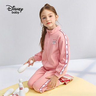 迪士尼（Disney）女童运动套装春秋季儿童两件套女时尚宽松洋气童装衣服 蔷薇粉 120