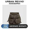 URBAN REVIVO女潮酷废土风机能口袋双肩包UAWB30006 卡其绿