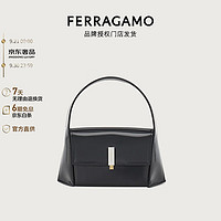 菲拉格慕（Ferragamo）女士黑色几何单肩包（小号）0762804  