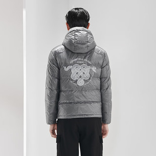 利郎轻薄羽绒服男连帽冬季时尚印花白鸭绒保暖男士外套 浅灰(22DBR0013Y) 180/96A