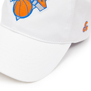 杰克·琼斯（JACK&JONES）夏季男士NBA联名尼克斯队时尚潮流休闲棒球帽2232H1013 白色 均码