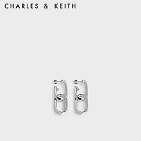 CHARLES&KEITHCK5-41470107异想交错系列Gabine个性耳环 Silver银色 R