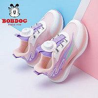 巴布豆（BOBDOG）女童鞋软底老爹鞋春秋款儿童运动鞋 102531065 浅粉红/木槿紫32