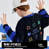 MiniPeace太平鸟童装春秋新男童长T恤F1CPD3A02 黑色 140cm