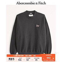 ABERCROMBIE & FITCH男女同款 美式运动复古街头圆领卫衣 330204-1 深灰色 M (180/100A)