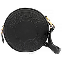 BURBERRY 博柏利 黑色真皮logo浮雕圆饼包