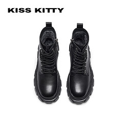 Kiss Kitty KISSKITTY马丁靴女秋冬新款加绒英伦风女靴子休闲短靴SA32510-36