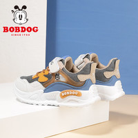 BoBDoG 巴布豆 童鞋软底老爹鞋春秋款男童儿童运动鞋 102533013 铅灰/乳白33
