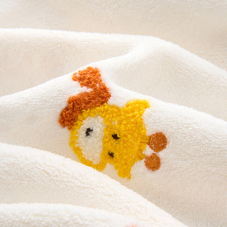童泰婴儿盖毯秋冬季0-6月宝宝盖被新生儿护肚毛毯初生儿豆豆毯 黄色 90x100cm