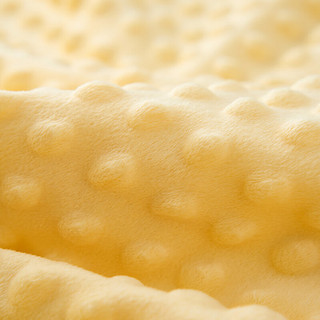 童泰婴儿盖毯秋冬季0-6月宝宝盖被新生儿护肚毛毯初生儿豆豆毯 黄色 90x100cm