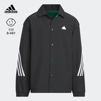 adidas 阿迪达斯 轻运动男大童儿童冬季运动夹克外套IQ1316 黑色/白 140CM