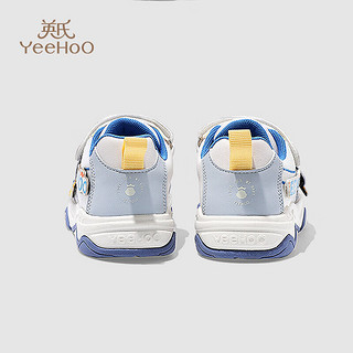 英氏（YEEHOO）童鞋板鞋儿童运动鞋宝宝防滑软底学步鞋男女童休闲鞋 蓝色