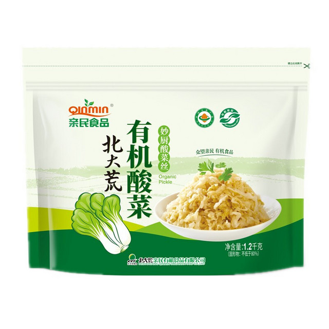 Qinmin 亲民食品 北大荒 有机酸菜丝 600g*2袋 家庭装