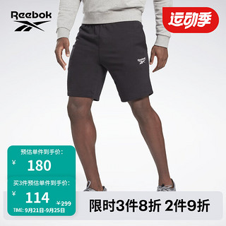 Reebok 锐步 官方夏季男子SHORT经典LOGO训练健身系带运动五分短裤 GL3148 A/L