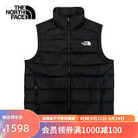 北面（The North Face）羽绒马甲男款户外保暖背心550蓬鹅绒填充防风防水88R6 JK3/黑色 3XL/190