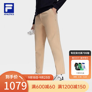 FILA 斐乐男士针织长裤运动直口跑步运动裤 泥卡其-DK 170/80A/M