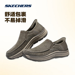 斯凯奇Skechers闪穿懒人一脚蹬爸爸健步鞋男士休闲舒适透气运动老人鞋