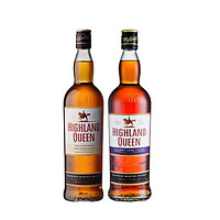 HIGHLAND QUEEN 高地女王 雪莉桶+波本桶组合2瓶装（Highland Queen）苏格兰3年调和威士忌 英国进口洋酒 700ml