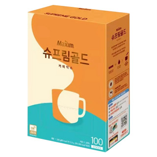 麦馨（maxim） 韩国SUPREME GOLD黄金拿铁速溶咖啡100条礼盒装冲饮品 黄金拿铁