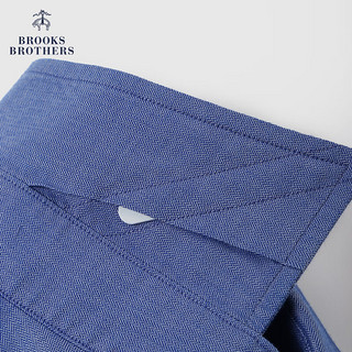 布克兄弟（BrooksBrothers）男士新宽距领纯棉人字纹长袖正装衬衫 4002-深蓝色 15/2