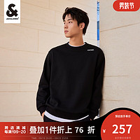 杰克·琼斯（JACK&JONES）冬男士时尚百搭简约字母印花宽松长袖卫衣男223333124 黑色-E41 165/88A/XS