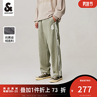 杰克·琼斯（JACK&JONES）秋季男士时尚潮流仿麂皮面料宽松束脚裤男装22331D055 鼠尾草色E02 170/76A /SR