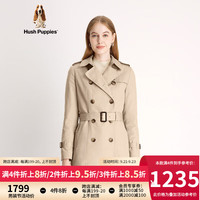 Hush Puppies暇步士女装2023冬简约通勤可拆卸两穿风衣羽绒服 130卡其 XS