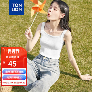 TONLION 唐狮 2023吊带背心女内搭外穿基础小吊带针织上衣打底 本白 均码