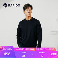 Rapido 雳霹道 秋季新款男子商务通勤R系列一体织长袖圆领T恤 CN2741U01 藏青色 180/96A XL