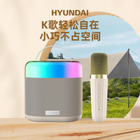 HYUNDAI/现代 话筒音响一体麦克风 k歌音箱 无线蓝牙手机直播电视k歌宝全民儿童家庭ktv S14单话筒米色
