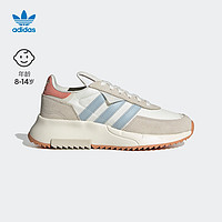 adidas阿迪达斯三叶草RETROPY F2女大童复古潮流经典运动鞋 白/浅灰/粉橘/天蓝 36(220mm)