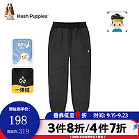 暇步士（Hush Puppies）童装儿童冬季裤子男童冬季男大童简约保暖羽绒长裤 钻石黑 105cm