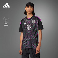 adidas阿迪达斯男装拜仁慕尼黑球迷版客场足球短袖球衣HR3719 黑色 2XL