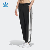 adidas阿迪达斯三叶草女子冬季侧开排扣运动裤IX6688 黑色/亮白 A/2XS