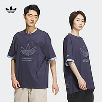 adidas阿迪达斯三叶草NAGABA联名男女运动上衣短袖T恤IS0639 暗藏青/天蓝 A/S
