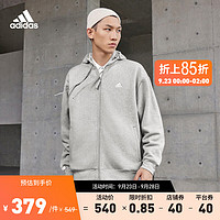 adidas 阿迪达斯 轻运动男女装连帽夹克外套IV7606 中麻灰 A/XL