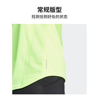 adidas阿迪达斯女装速干舒适跑步运动上衣圆领短袖T恤 亮柠檬黄/黑色 A2XL