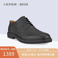 ECCO爱步男鞋正装鞋 舒适耐磨布洛克雕花商务皮鞋 525614海外 01001 41